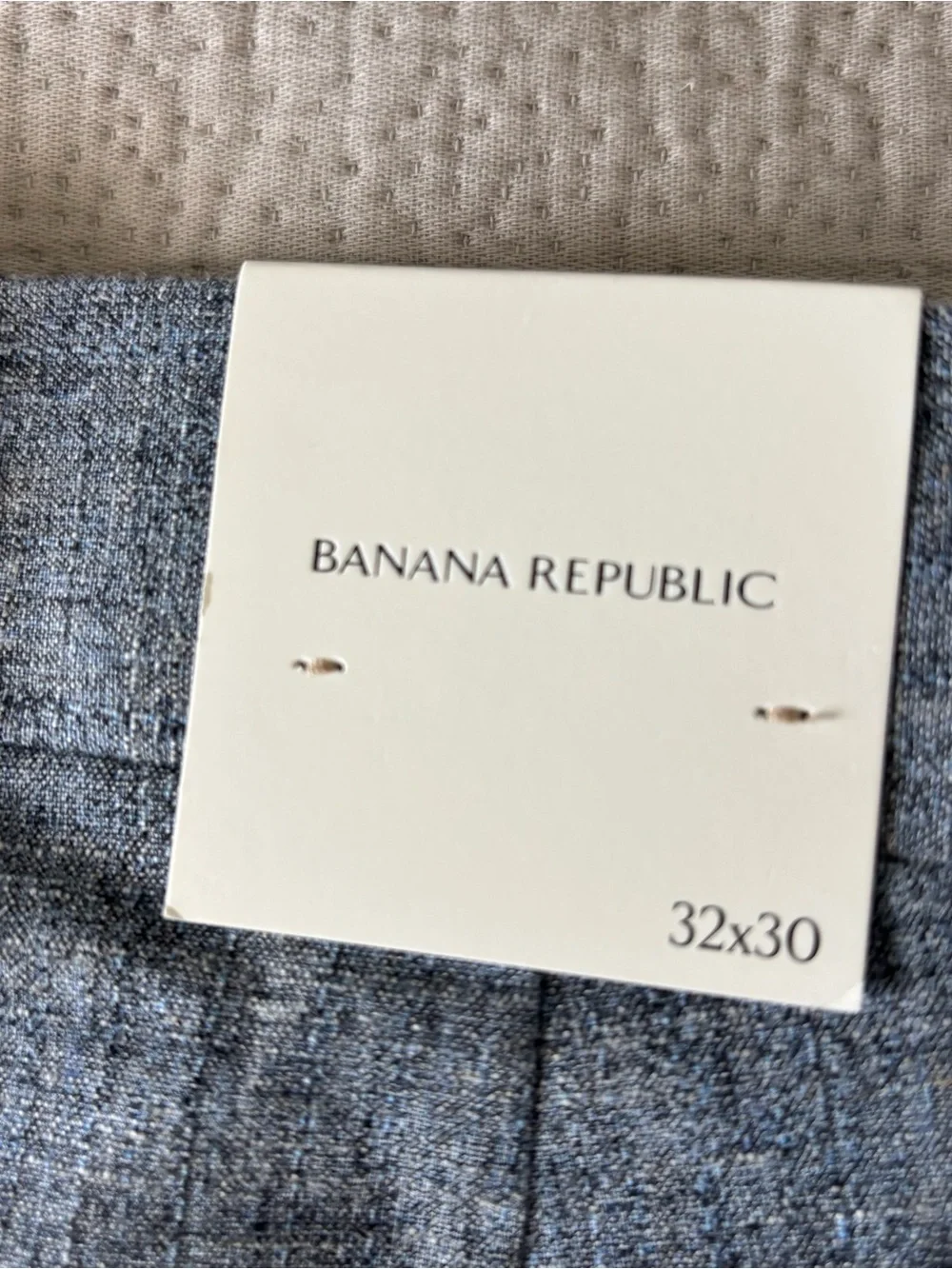 Banana Republic Blue Cotton-Linen Suit Pant